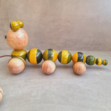 Load image into Gallery viewer, WIGGLES the caterpillar pull toy
