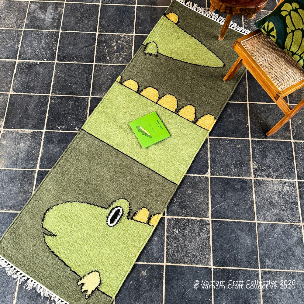 SPLIT SNAPPY 2X6 FEET GREEN PUNJA DHURRIE