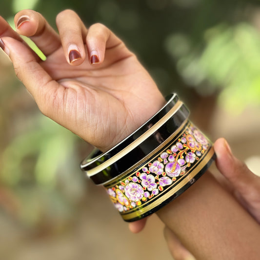 MALHAR NAQQASHI BLACK PINK FLORALS 2.6