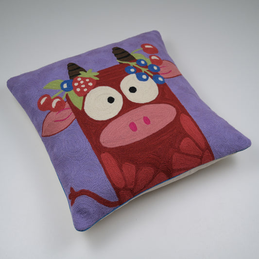 Mooberry Crewel Cushion