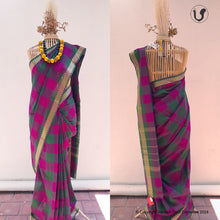 Load image into Gallery viewer, Chettinad ~ Fuschia green checks