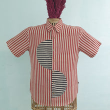 Load image into Gallery viewer, LINES IN RED BLACK (Half Sleeves)