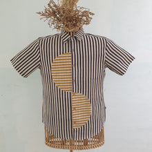 Load image into Gallery viewer, LINES IN BLACK YELLOW (Half Sleeves)