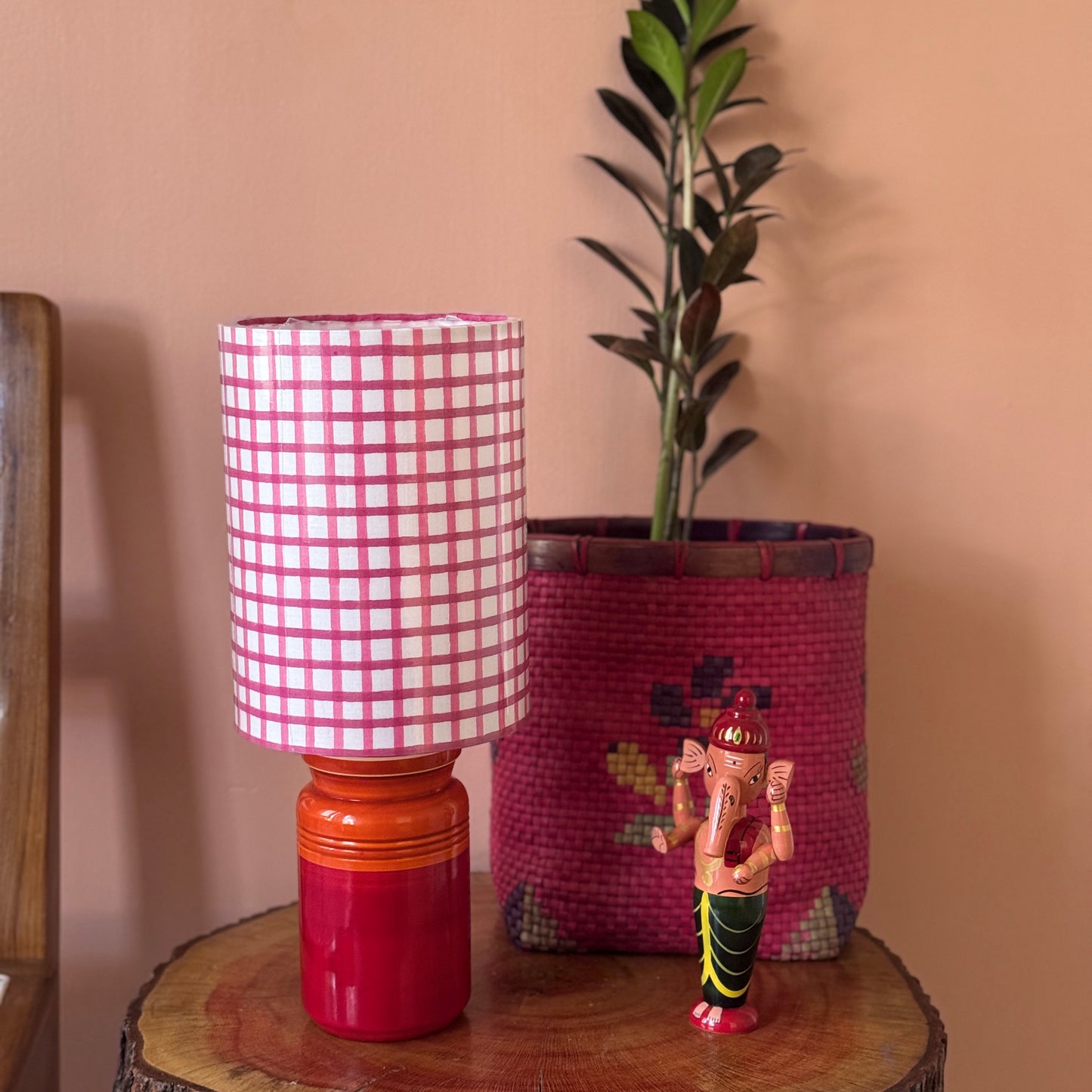 BARNI BASE RED ORANGE ~ 6X8" PINK PRINT SHADE