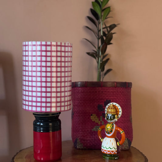 BARNI BASE RED GREEN ~ 6X8" PINK PRINT SHADE