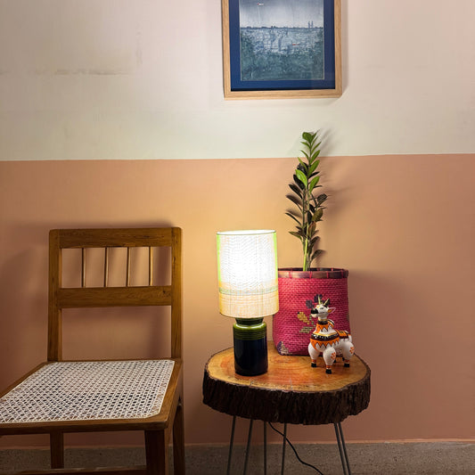 BARNI BASE BLUE GREEN ~ 6X8" GREEN YELLOW CHETTINAD SHADE