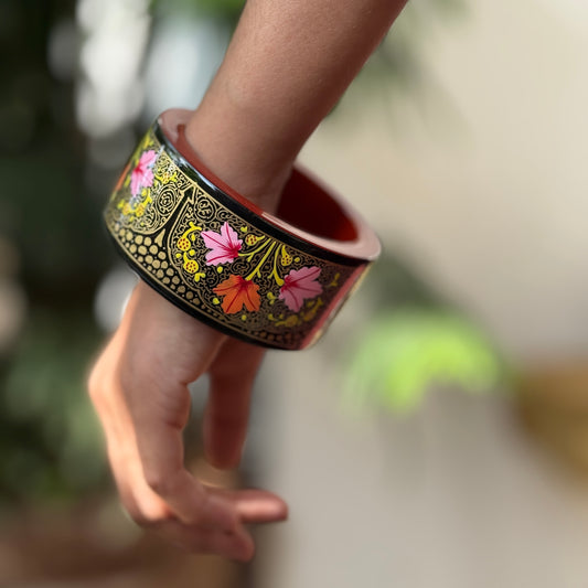 NAQQASHI DVITIYA THIN BLACK GOLD FLORALS/2.6