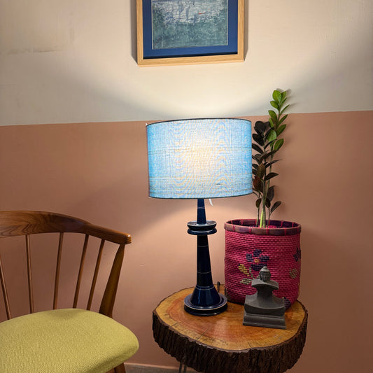 VILLAKKU BASE BLUE ~ 12" BLUE CHETTINAD SHADE