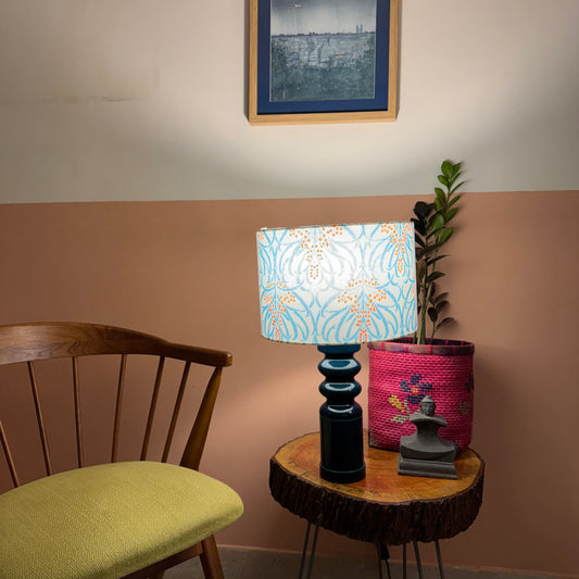 STHAMB BLUE ~ 12" FLORAL PRINT SHADE