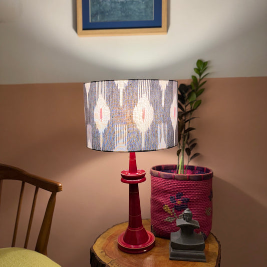 VILLAKKU BASE RED ~ 12" RED GREY IKAT SHADE