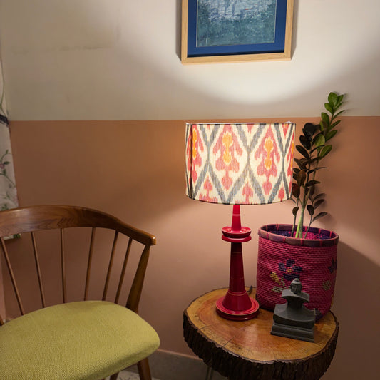 VILLAKKU BASE RED ~ 12" RED UZBEK IKAT SHADE