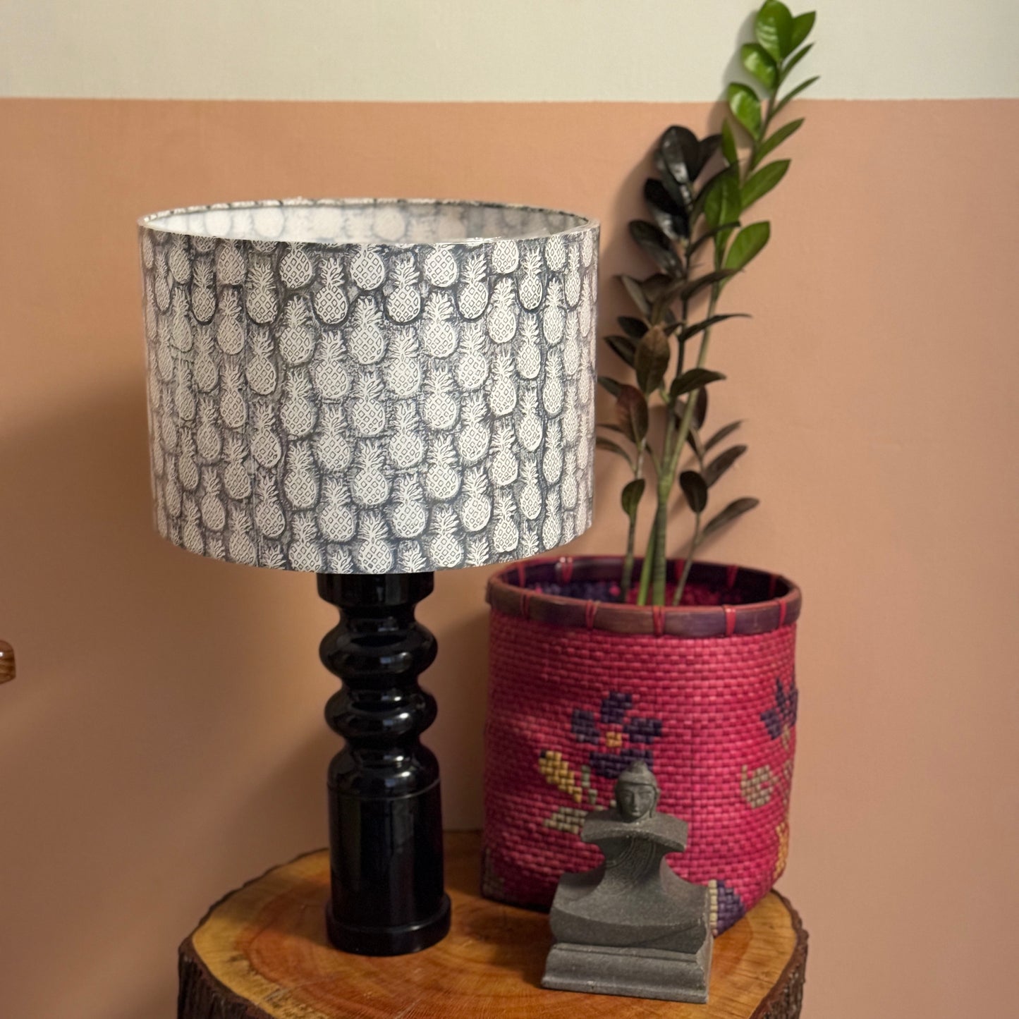 STHAMB BLUE ~ 12" GREY PINEAPPLE SHADE