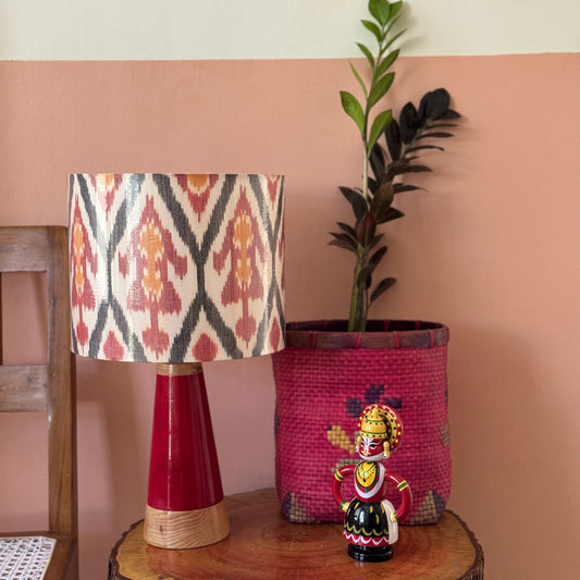 SLANT RED ~ 10" RED UZBEK IKKAT