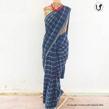 Load image into Gallery viewer, INDIGO CHECKS SAREE