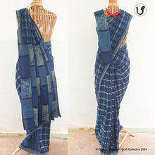 Load image into Gallery viewer, INDIGO CHECKS SAREE