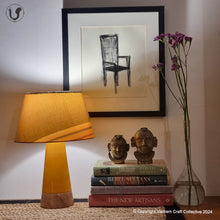Load image into Gallery viewer, MUSHROOM LAMP (Yellow Khana shade - Yellow Slant base)