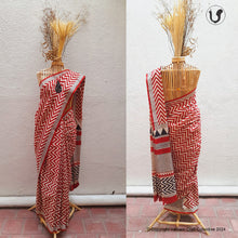 Load image into Gallery viewer, ZIGZAG Saree in Red
