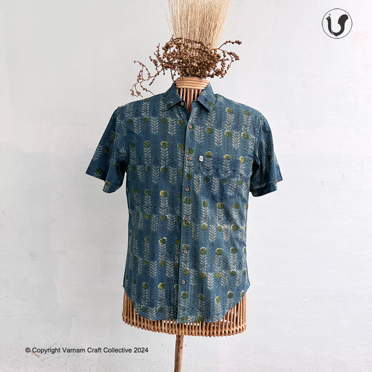 FLOWERS IN BLOOM Blue green (Half Sleeves)