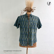 Load image into Gallery viewer, FLOWERS IN BLOOM Blue green (Half Sleeves)