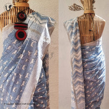 Load image into Gallery viewer, GALLOP Saree (Blue)
