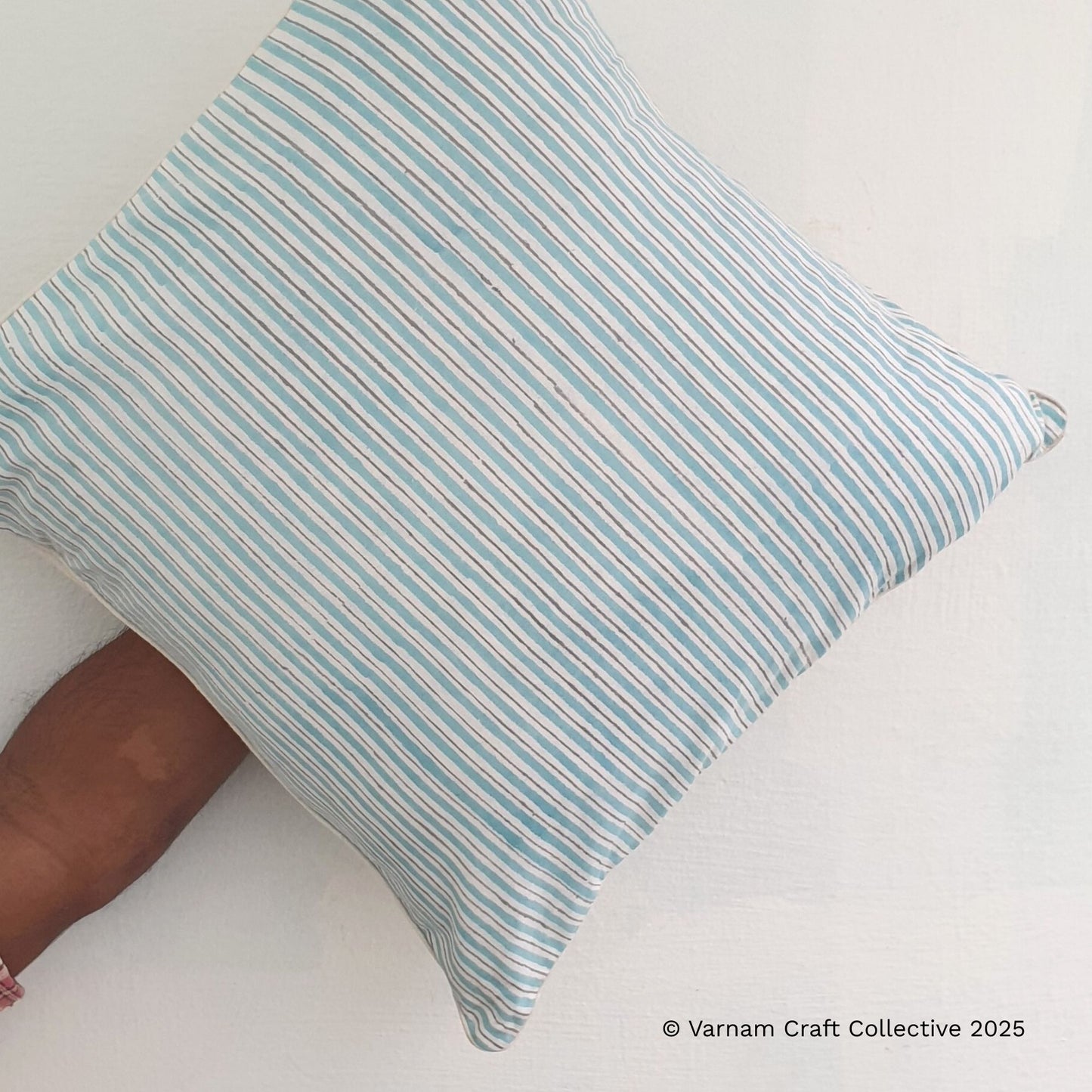 BLOCKPRINT IN STRIPES (Lt Blue)