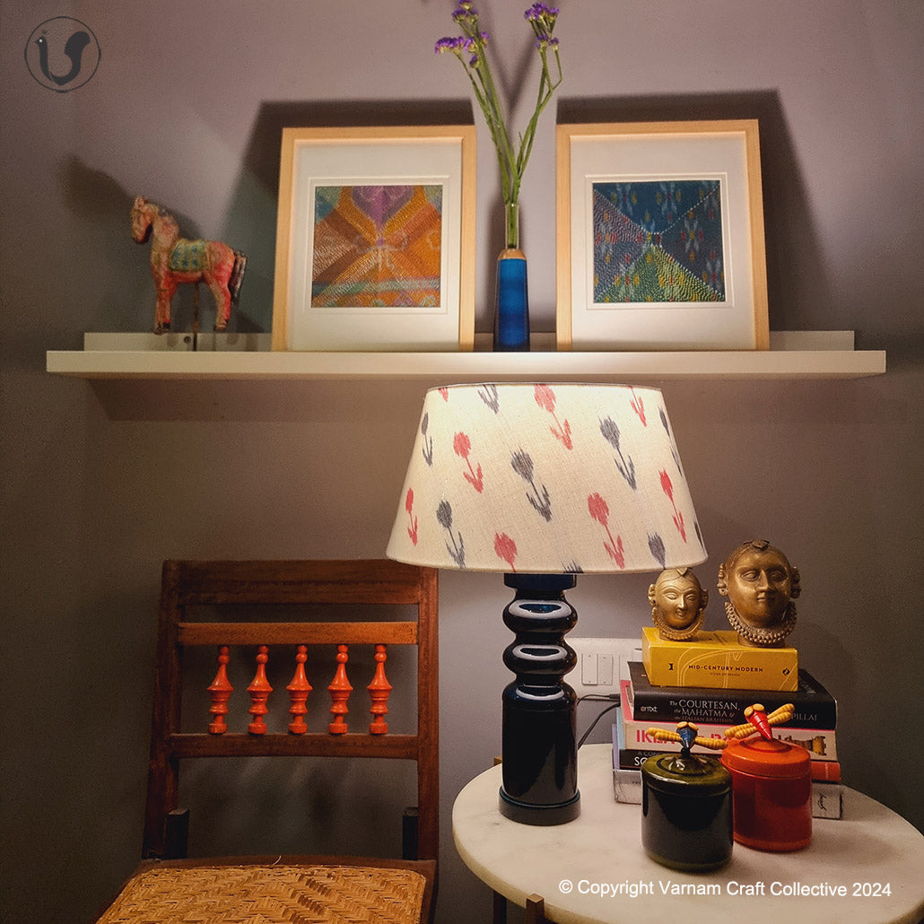 STHAMB Blue ~ Red Grey Ikat Empire shade