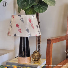 Load image into Gallery viewer, MUSHROOM LAMP (red grey Ikkat - Black Slant)