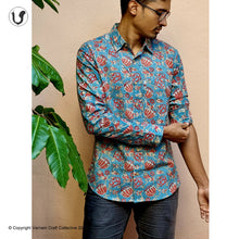Load image into Gallery viewer, BAHAR in blue red (full sleeves)