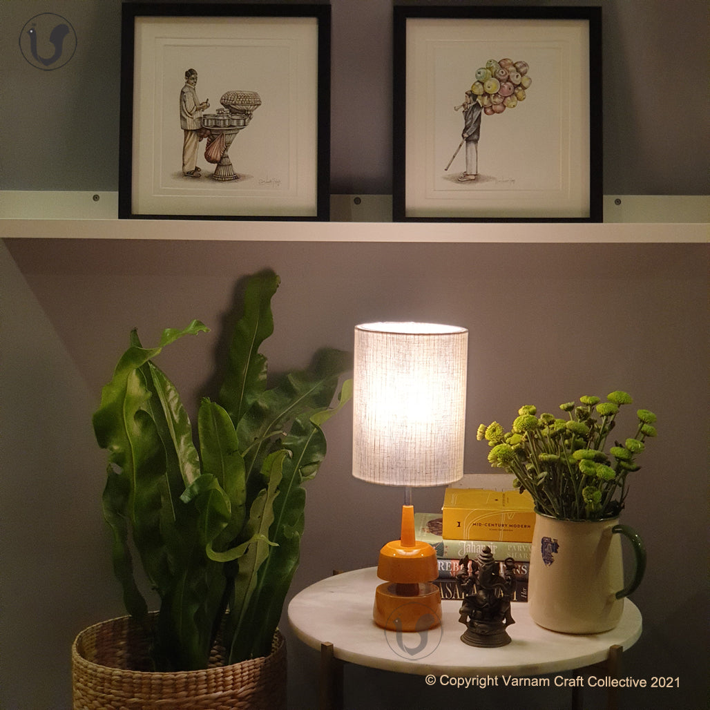 MINI TRIKONE Yellow ~ 6X8" BLUE STRIPES DRUM