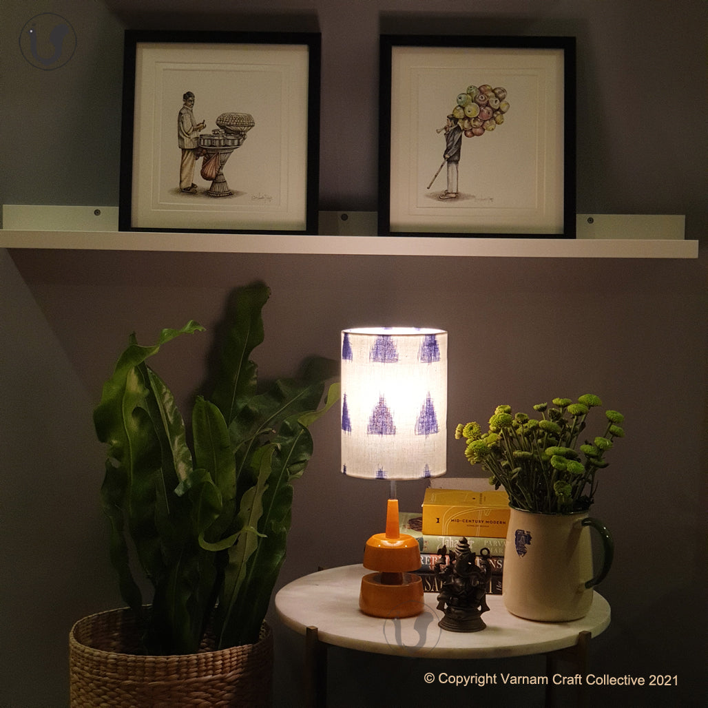 MINI TRIKONE Yellow ~ 6X8" BLUE TRIKONE IKAT