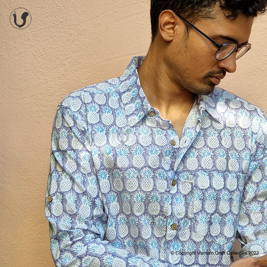 PINEAPPLES purple blue (full sleeves)