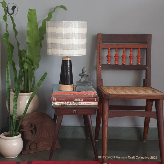 SLANT Black ~ 10" BLACK STRIPES IKAT