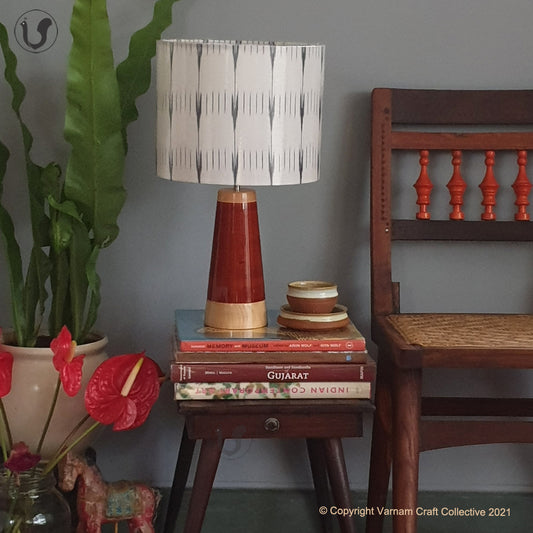 SLANT Red ~ 10" Black Rain Ikat (M)