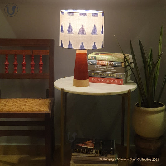 SLANT Red ~ 10" Blue Trikone Ikat (M)