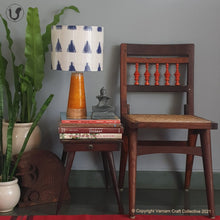 Load image into Gallery viewer, SLANT Yellow ~ 10" Blue Trikone Ikat (M)