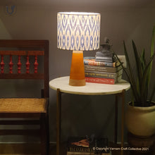 Load image into Gallery viewer, SLANT Yellow ~ 10" Uzbek Blue Ikat (M)