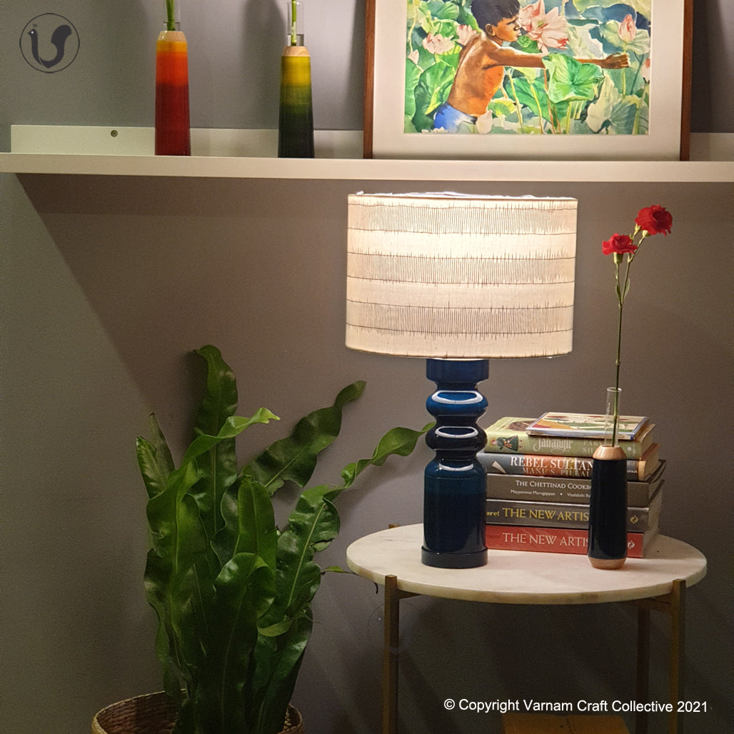 STHAMB Blue ~ 12" Black Stripes IKAT