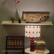 Load image into Gallery viewer, STHAMB Red ~ 12" Blue Trikone IKAT