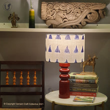 Load image into Gallery viewer, STHAMB Red ~ 12" Blue Trikone IKAT