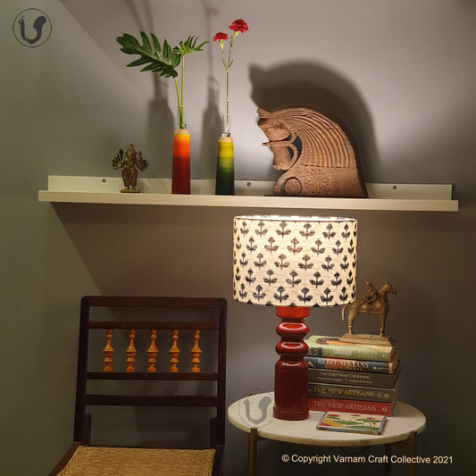 STHAMB Red ~ 12" Black Flowers Drum