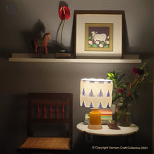 Load image into Gallery viewer, STUPA Yellow - 10" Blue trikone ikat