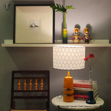 Load image into Gallery viewer, TRIKONE mustard ~ 12" Blue Pattern Ikat