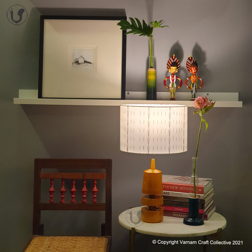 TRIKONE mustard ~ 12" Brown Rain Ikat