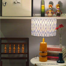 Load image into Gallery viewer, TRIKONE mustard ~ 12" Uzbek Blue Ikat