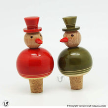 Load image into Gallery viewer, FLAKY SNOWMAN bottle stoppers (a pair)
