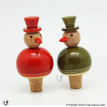 Load image into Gallery viewer, FLAKY SNOWMAN bottle stoppers (a pair)