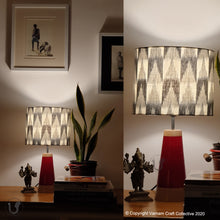 Load image into Gallery viewer, SLANT red ~10" IKKAT greyblack