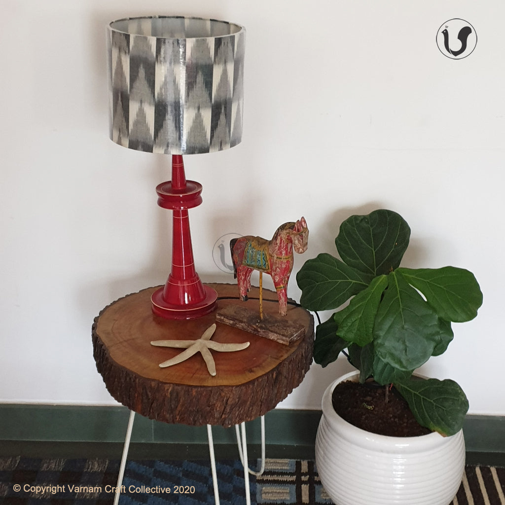 VILLAKKU BASE ~ Grey checks Ikat Drum