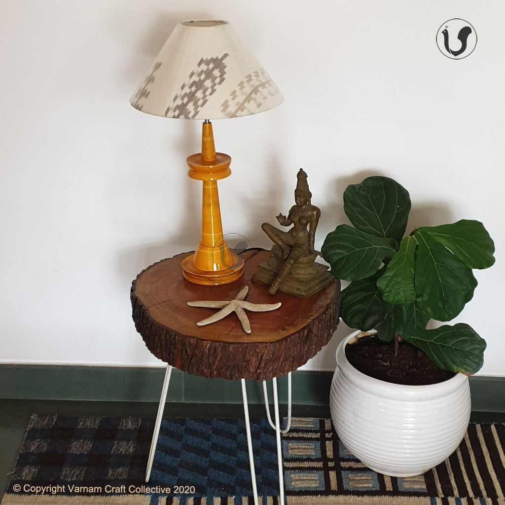 VILLAKKU BASE Mustard ~ Grey Brown Ikat cone