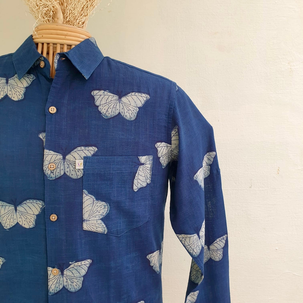 BUTTERFLIES  IN INDIGO (Full Sleeves)
